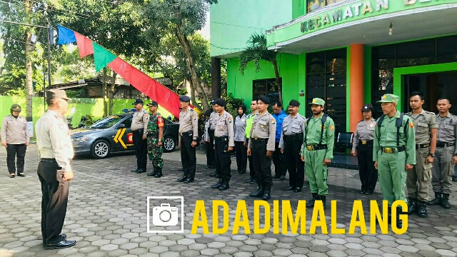 Personil Kodim 0833 Kota Malang Ikuti Apel Pengamanan Penghitungan Suara Di Kecamatan Blimbing