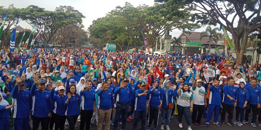 KPK dan Pemkot Malang Gelar Senam Bersama dan Sosialisasi Anti Korupsi