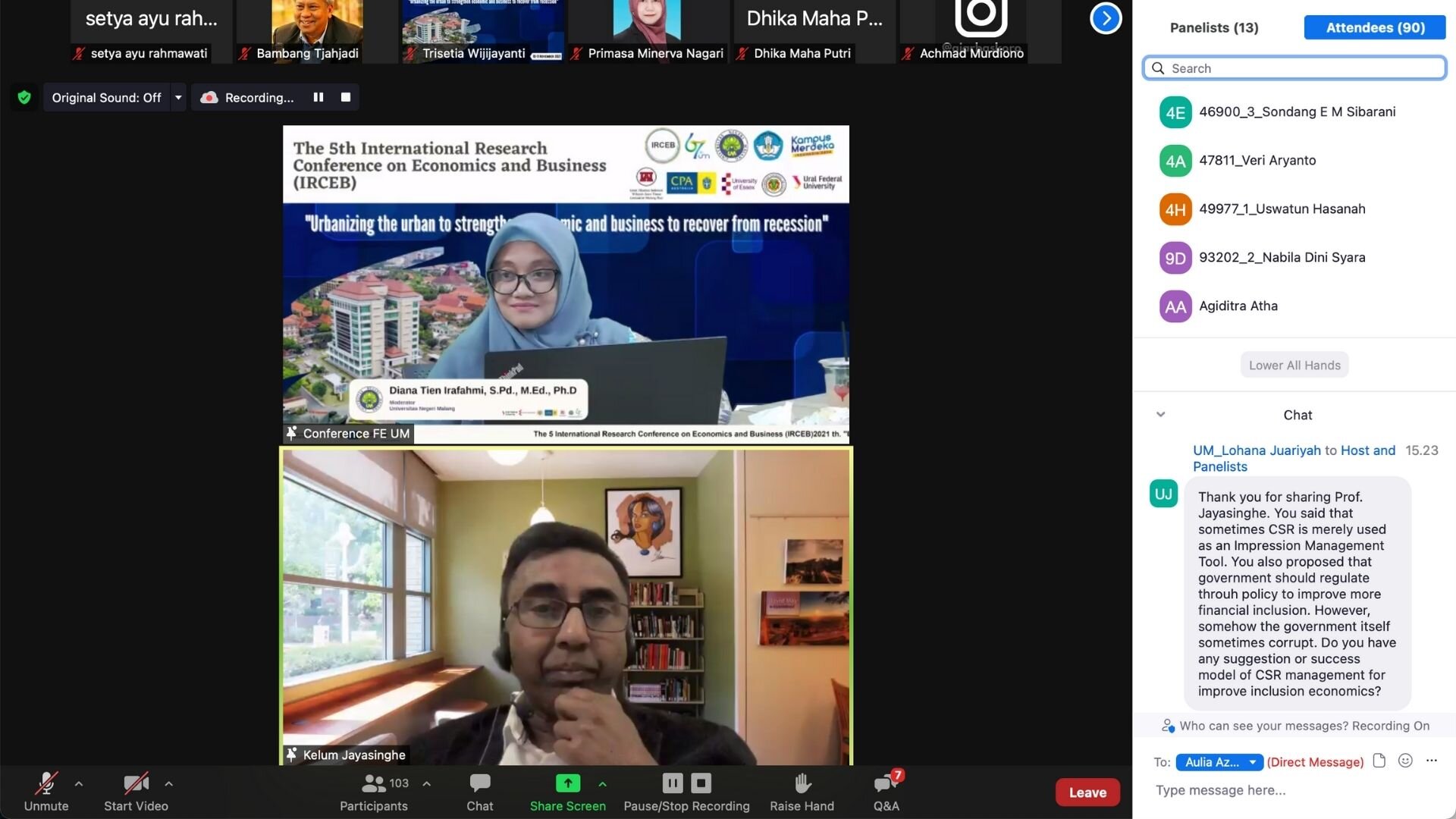 Cari Solusi Bangkit Dari Resesi Akibat Pandemi, FEB UM Gelar Konferensi Internasional