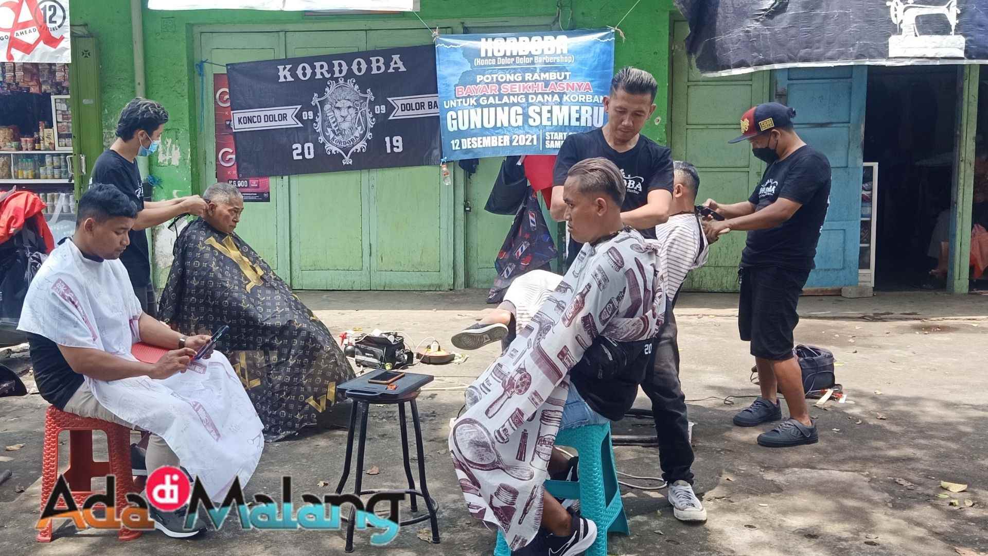Galang Dana Untuk Semeru, KORDOBA Gelar Potong Rambut Bayar Seikhlasnya.