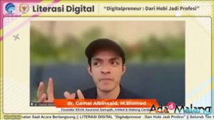 dr Gamal Albinsaid, M.Biomed saat menjadi pemateri Literasi Digital Digitalpreneur sore tadi