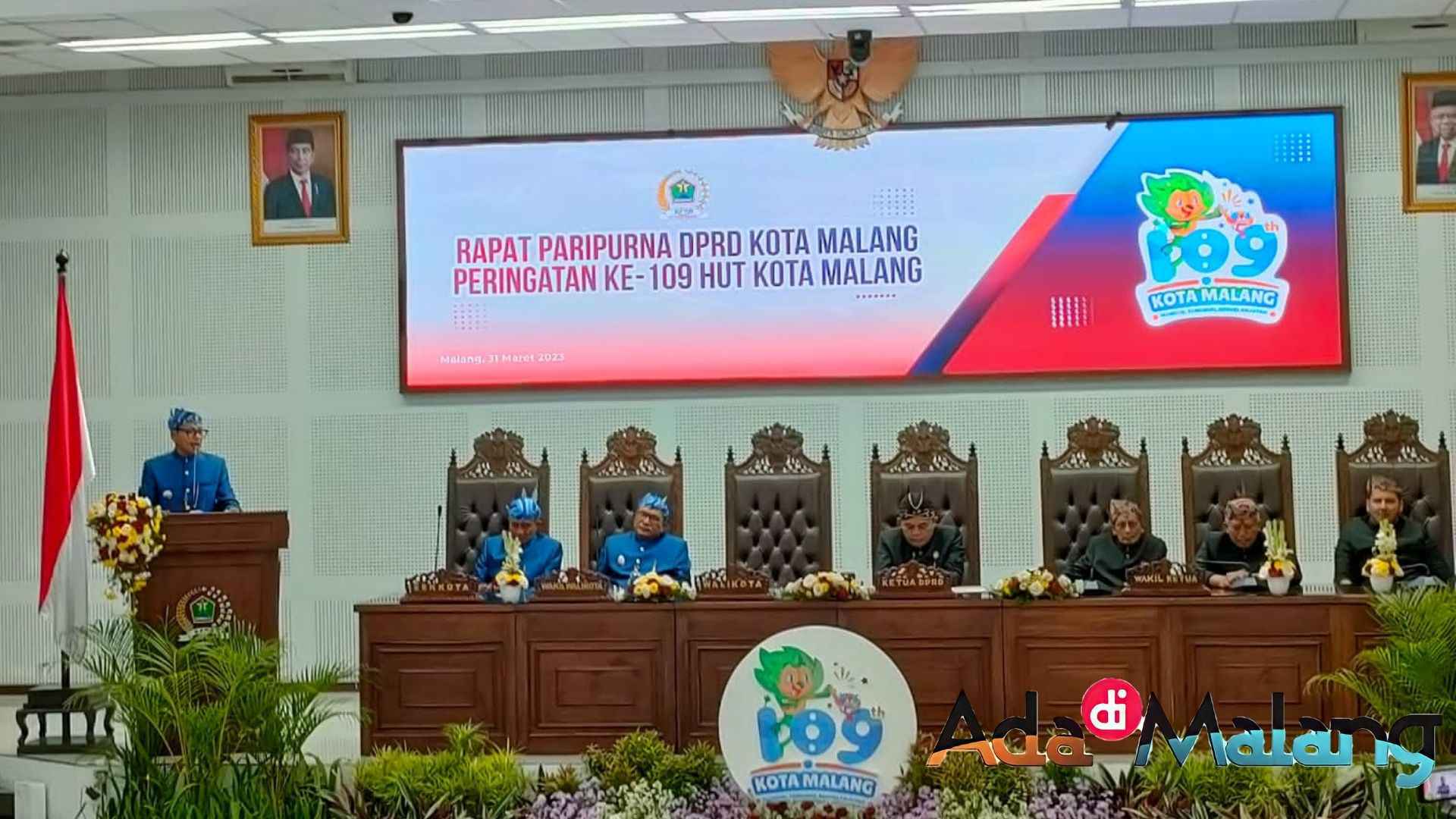 Wali Kota Malang, Drs H. Sutiaji saat menyampaikan pandangan Wali Kota Malang terkait peringatan HUT ke-109 Kota Malang