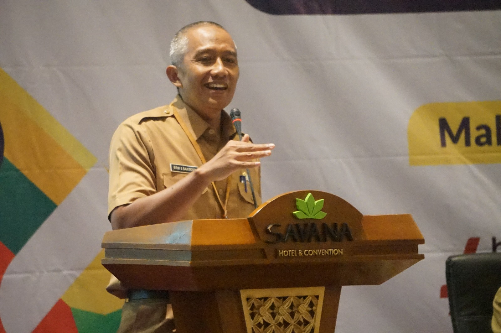 Sekretaris Daerah (Sekda) Kota Malang, Erik Setyo Santoso, ST, MT saat memberi sambutan dan membuka kegiatan