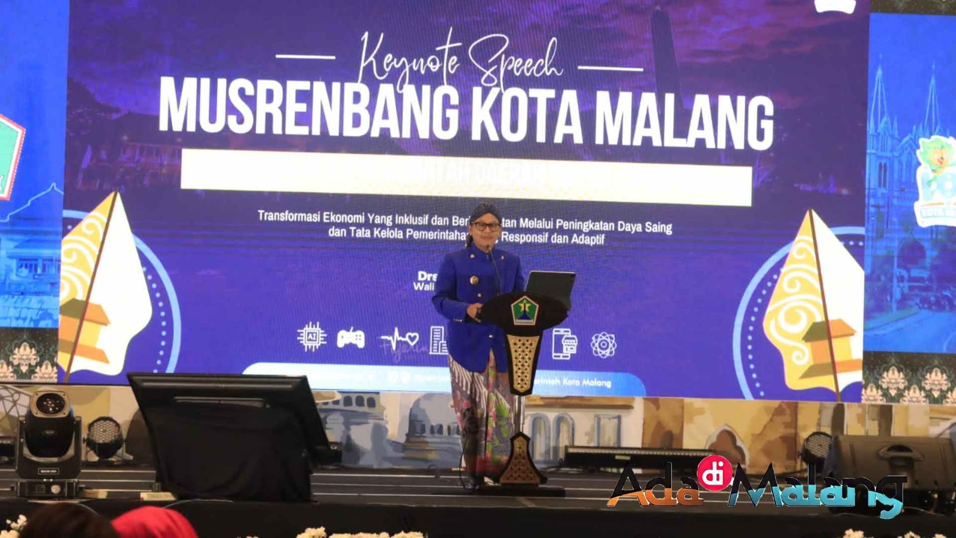 Wali Kota Malang, Drs H. Sutiaji saat menyampaikan keynote speech dalam kegiatan Musrenbang