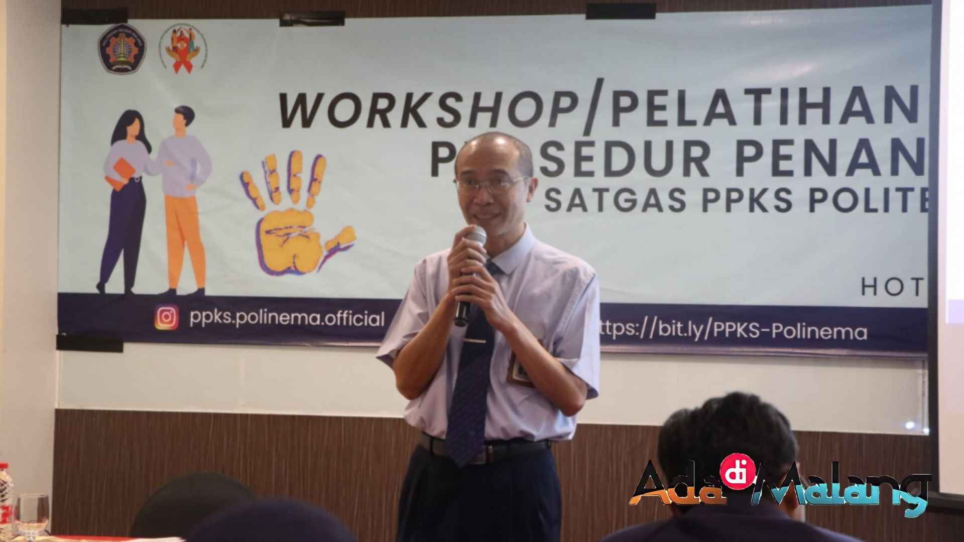 Wakil Direktur III Bidang Kemahasiswaan dan Alumni Polinema, Dr. Eng. Anggit Murdani, ST., M.Eng. hadir dan sekaligus membuka kegiatan workshop Satgas PPKS Polinema (Foto : Istimewa) 
