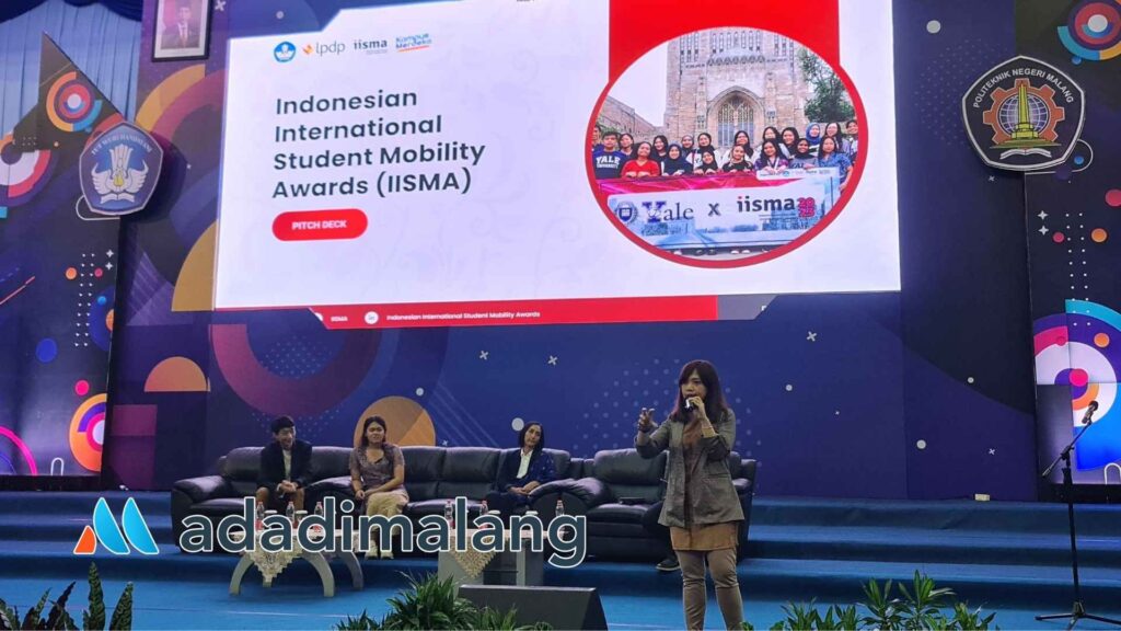 Senior Manager Pengembangan Program IISMA, Hilda Cahyanai, PhD saat menjadi narasumber sharing session di Polinema Kampus Merdeka Fest 2023 (Foto : Istimewa)