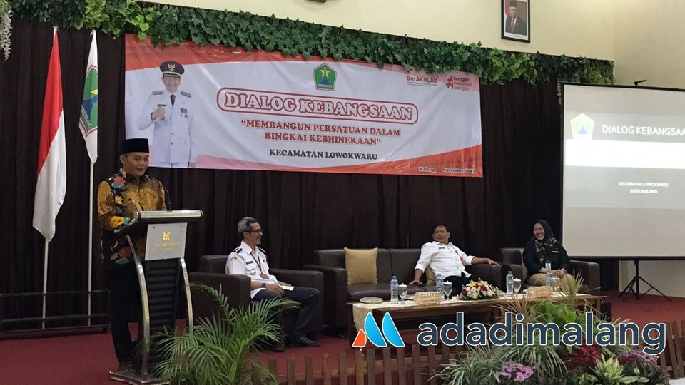 Ketua DPRD Kota Malang, I Made Riandiana Kartika, SE., MM., saat memberikan sambutan dalam kegiatan forum komunikasi bersama perwakilan tokoh masyarakat kecamatan Lowokwaru 