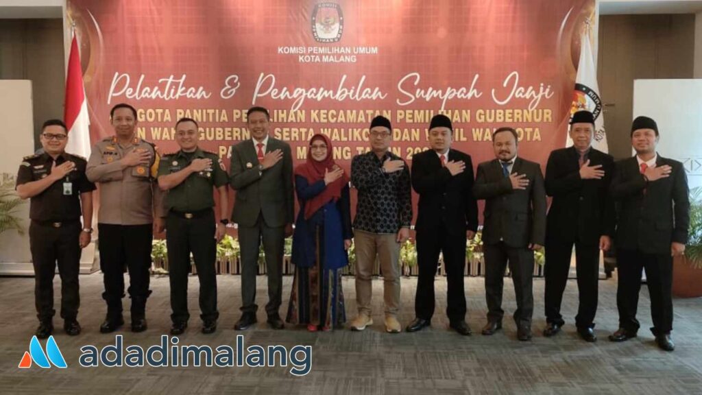 Forkopimda Kota Malang dan Perwakilan KPU Provinsi saat menghadiri Pelantikan PPK Kota Malang di Shalimar Boutique Hotel Kota Malang (Foto : Agus Yuwono)