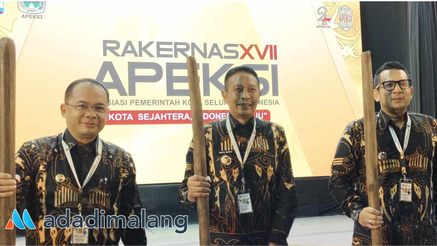 Pj Wali Kota Malang Dr. Ir. Wahyu Hidayat, MM saat menghadiri Rakernas APEKSI yang digelar di Dome BSCC Balikpapan