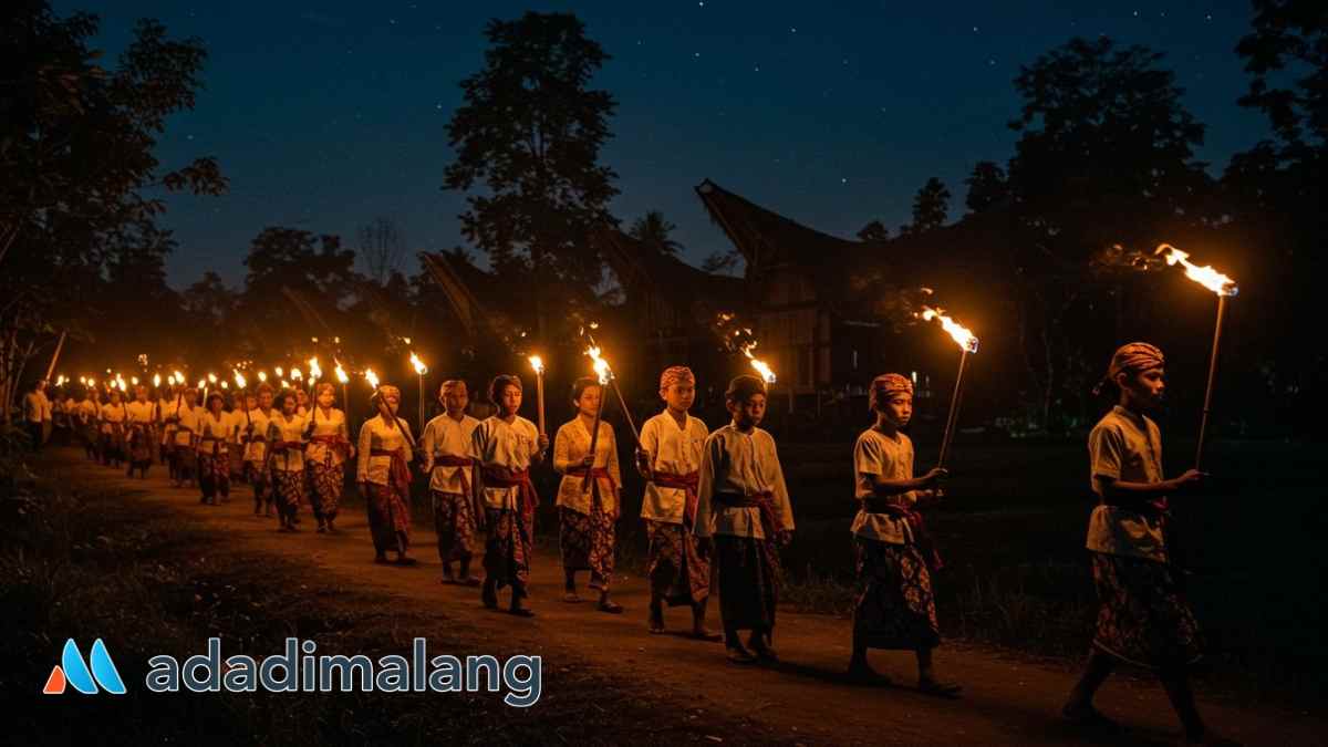 Tradisi arak obor di Padang (Foto : Ist)