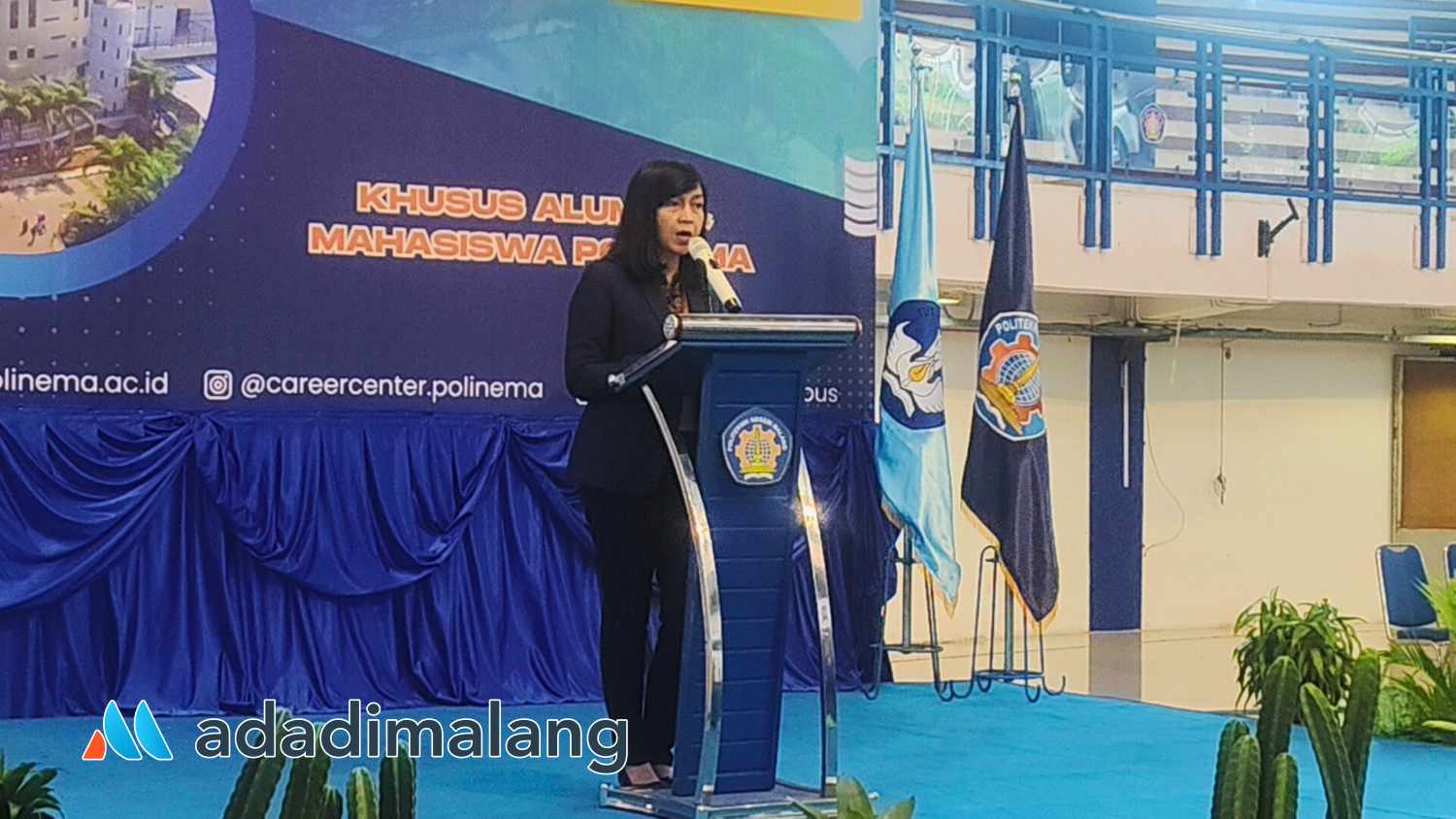Wakil Direktur Bidang Perencanaan dan Kerjasama POLINEMA, Prof. Ratih Indri Hapsari, ST., PhD., saat memberikan sambutan dan membuka kegiatan (Foto : Agua Y)