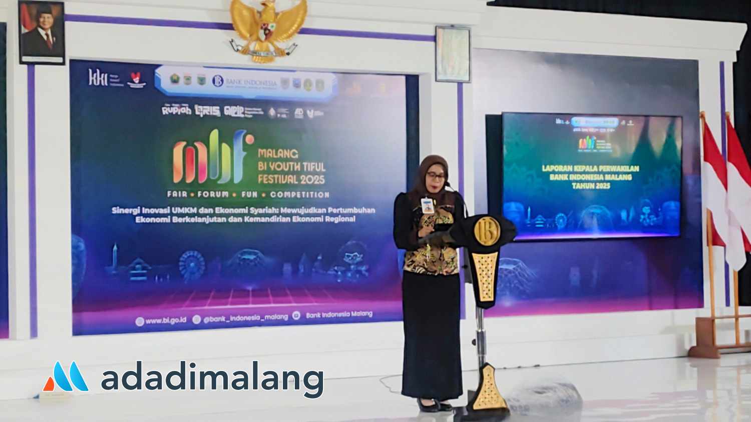 Sambutan dan Pembukaan MBF Malang 2025 oleh Febrina selaku Kepala Bank Indonesia (BI) Malang (Foto : Agus Yuwono)