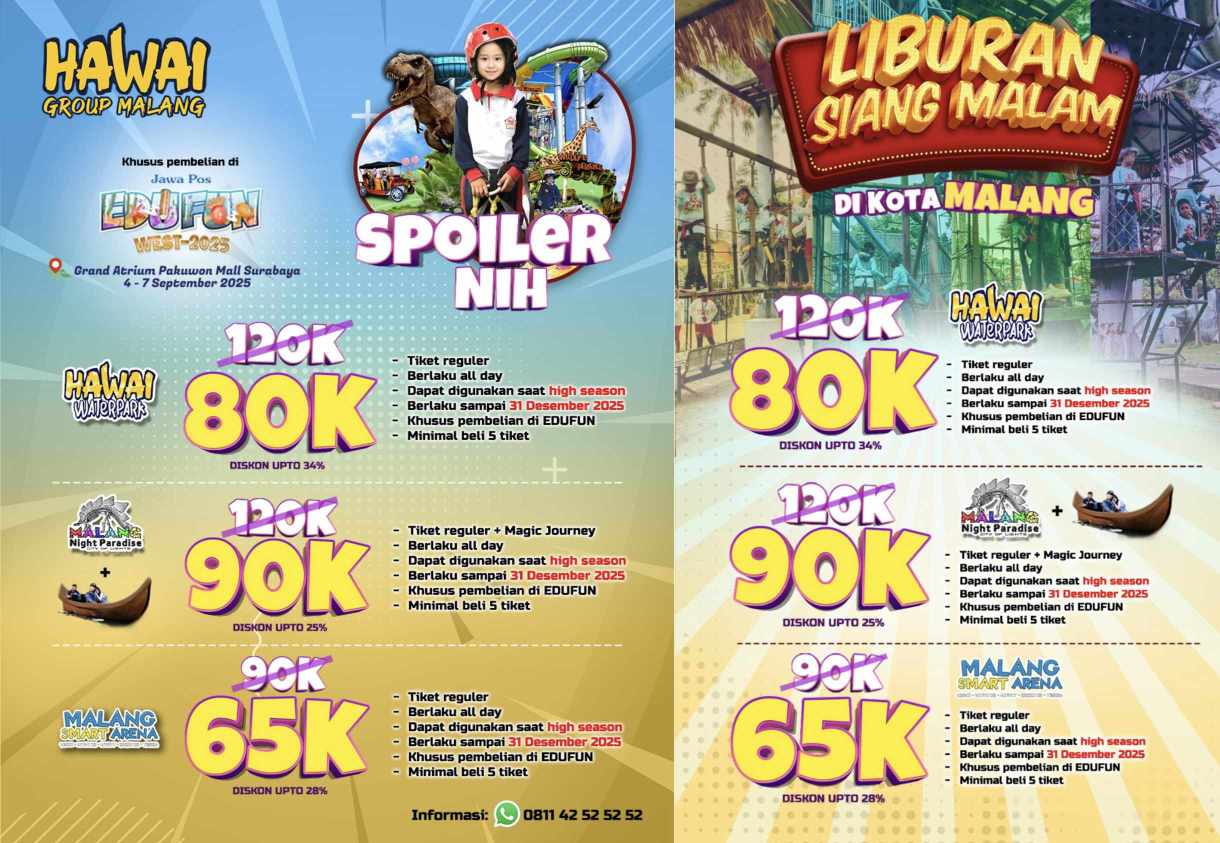 Hawai Group Malang Hadir di Edufun 2025 dengan Promo Tiket Spesial Hingga Akhir Tahun