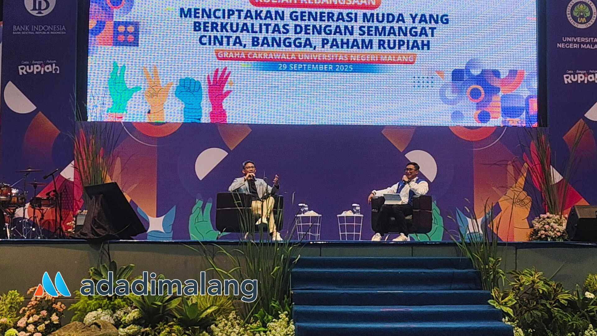 Mantan Menteri Pariwisata dan Ekonomi Kreatif peruode 2020-2024 Sandiaga Salahudin Uno saat menyampaikan sharinf pengalamannya (Foto : Agus Yuwono)