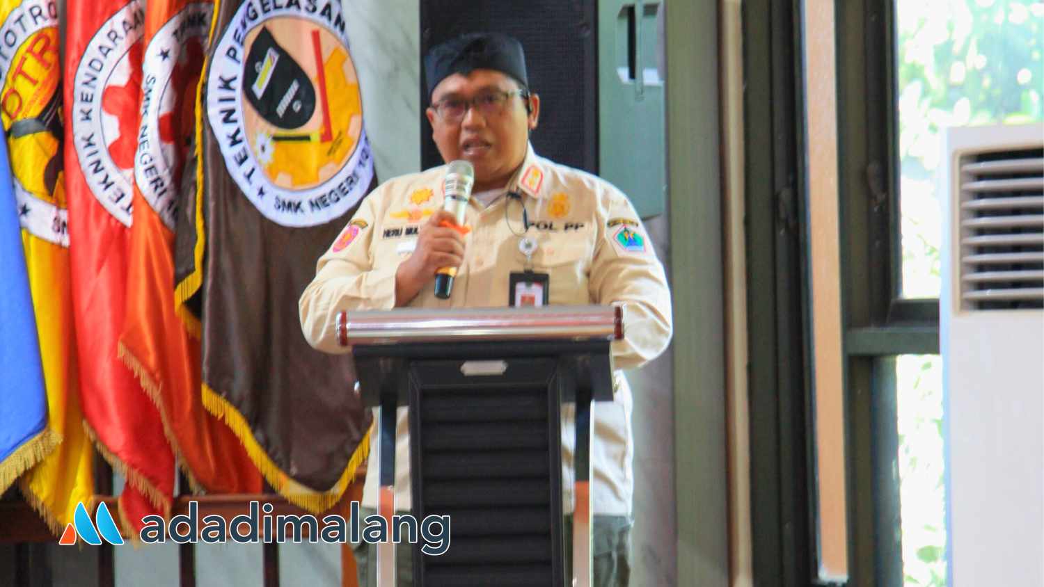 Kepala Satpol PP Kota Malang, Heru Mulyono saat menyampaikan sambutand an harapan dari pelaksanaan kegiatan tersebut (Foto : Diskominfo Kota Malang)