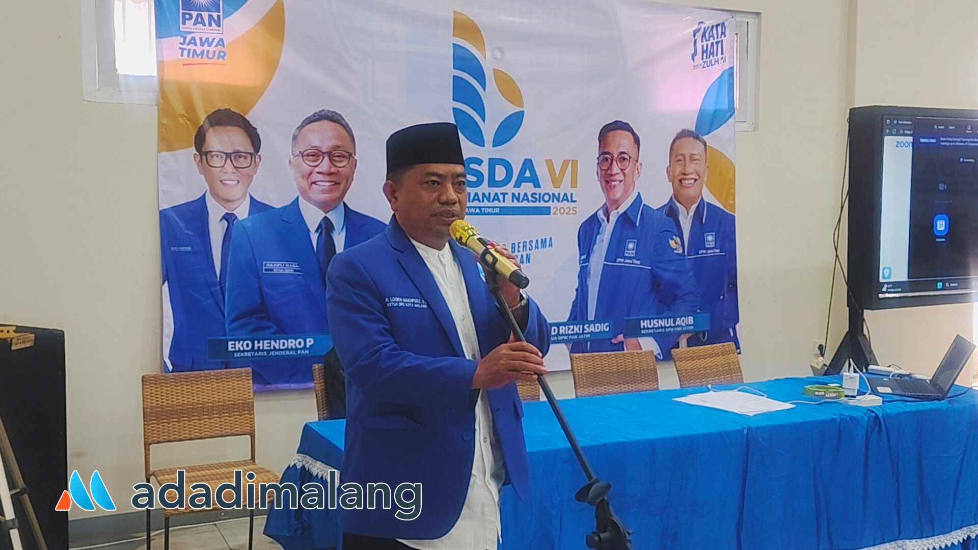 Ketua DPD PAN Kota Malang, H. Lookh Mahfudz saat menyampaikan sambutan di awal Musda VI DPD PAN kota Malang hari ini (Foto : Agus Yuwono)