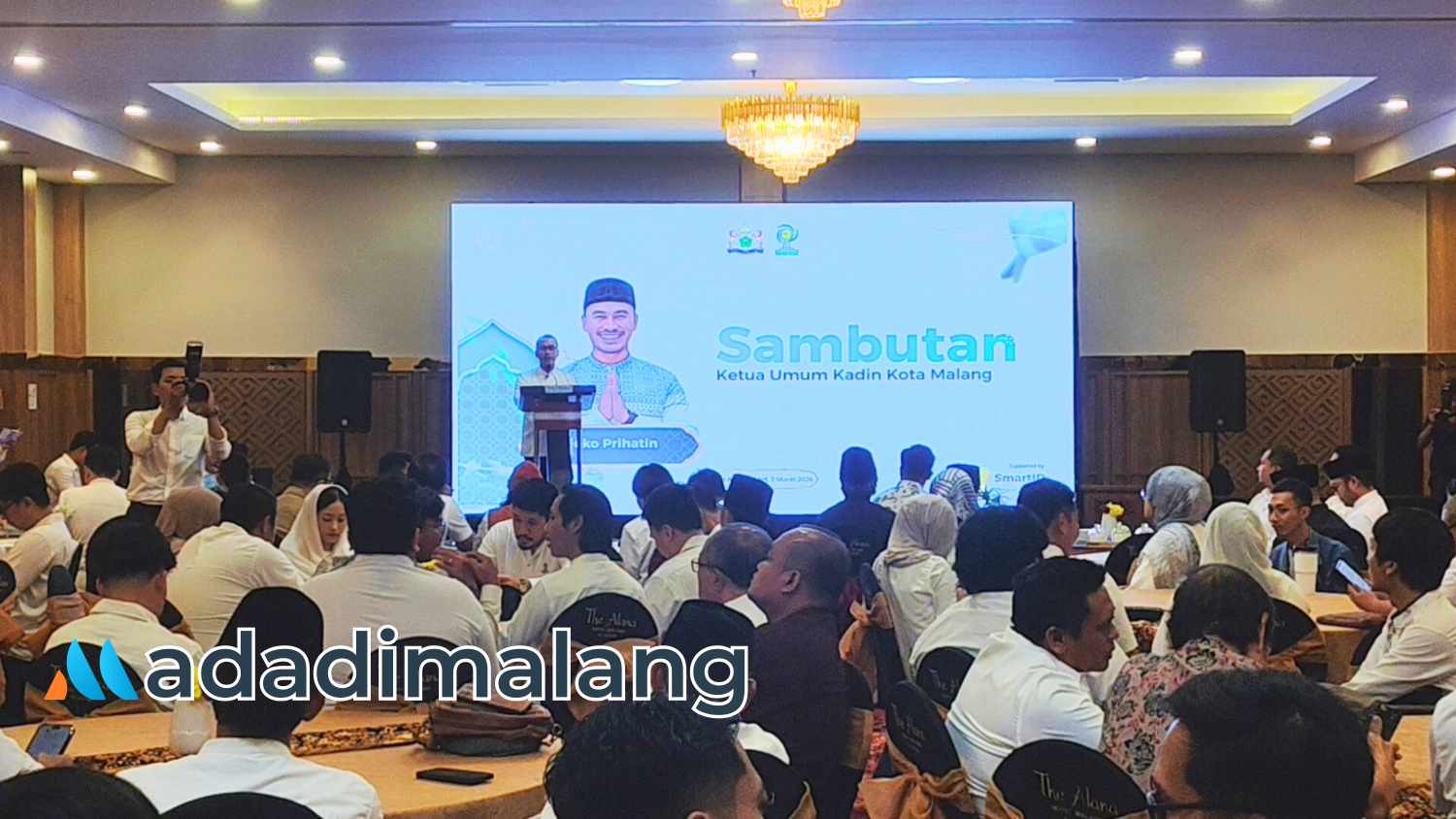 Ketua KADIN Kota Malang,Djoko Prihatin saat menyampaikan sambutannya (Foto : Agus Yuwono)