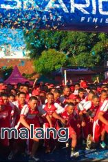 Lebih dari 1.800 Siswa Siswi SMK PGRI 3 Malang mengikuti kegiatan SKARIGA Merjos Lari 112 (Foto : Agus Yuwono)