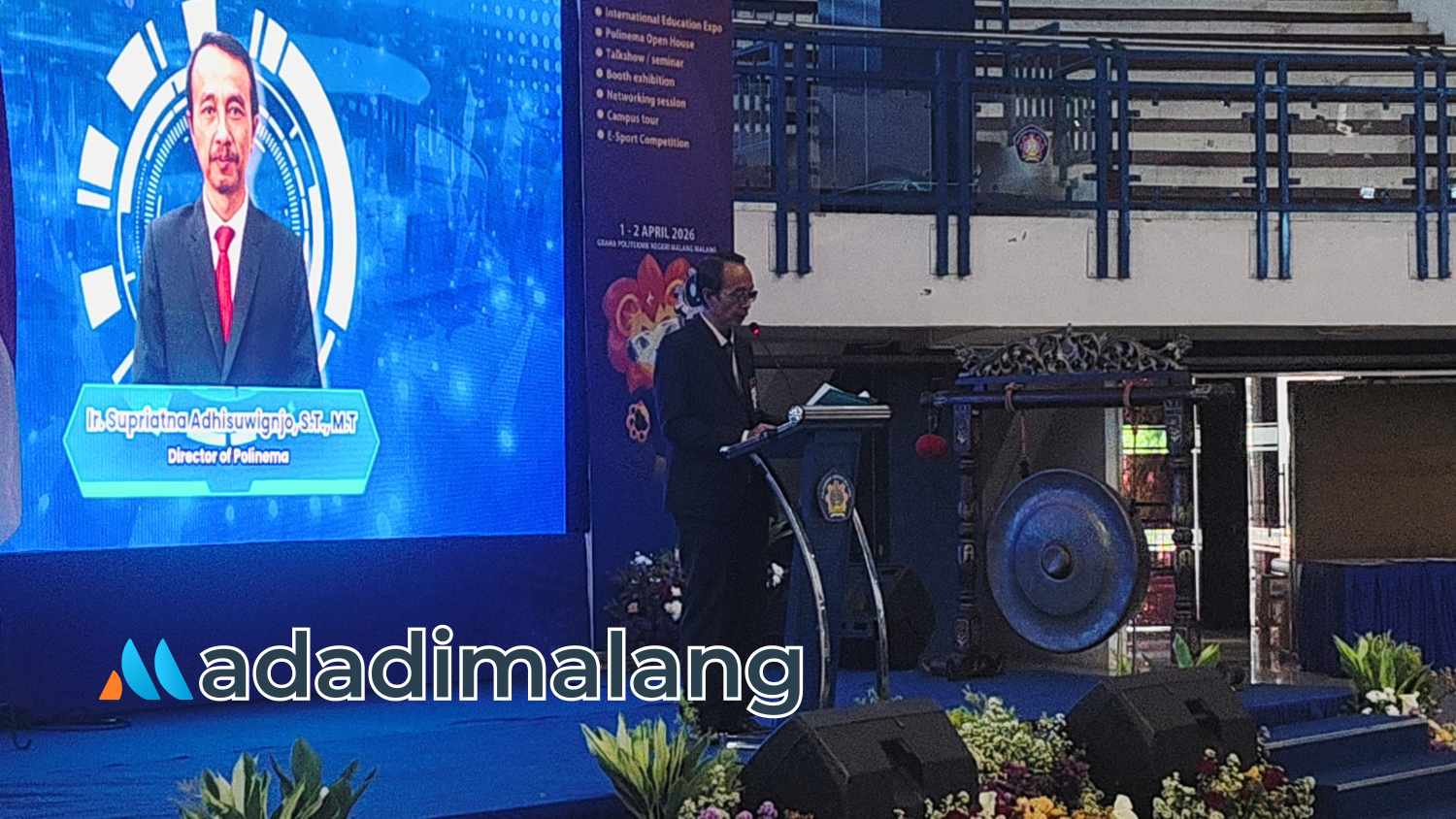 Direktur POLINEMA, Ir. Supriatna Adhisuwignjo, ST., MT., saat memberikan sambutan sebelum membuka acara pagi tadi (Foto : Agus Yuwono)