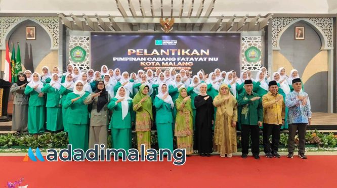 Ketua DPRD Kota Malang, Amithya Ratnanggani Sirraduhita, SS., saat menghadiri pelantikan pengurus PC Fatayat Kota Malang siang tadi (Foto : Agus Yuwono)