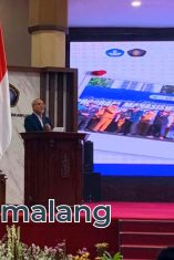 Wakil Rektor Bidang Riset dan Inovasi Universitas Brawijaya, Prof. Dr. Unti Ludigdo, S.E., M.Si., Ak., saat memberikan sambutan dalam kegiatan Expo Inovasi FTAB UB pagi tadi (Foto : Agus Yuwono)
