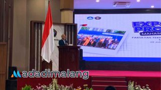 Wakil Rektor Bidang Riset dan Inovasi Universitas Brawijaya, Prof. Dr. Unti Ludigdo, S.E., M.Si., Ak., saat memberikan sambutan dalam kegiatan Expo Inovasi FTAB UB pagi tadi (Foto : Agus Yuwono)