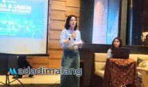 CEO AstraPay, Rina Apriana aaat memberikan sambutan dan membuka kegiatan Gathering AstraPay bersama UMKM dan Media di Malang (Foto : Agus Yuwono)