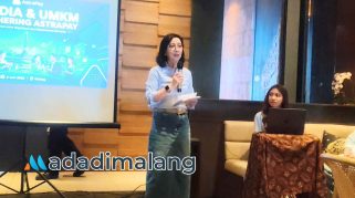CEO AstraPay, Rina Apriana aaat memberikan sambutan dan membuka kegiatan Gathering AstraPay bersama UMKM dan Media di Malang (Foto : Agus Yuwono)