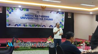 Rektor Universitas Ma Chung, Prof. Dr. Ir. Stefanus Yufra Menahen Taneo, M.S., M.Sc., saat memberikan sambutan dalam acara media gathering (Foto : Fatma AdaDiMalang)