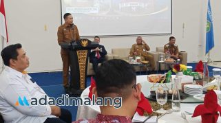 Wali Kota Malang, Dr. Ir. Wahyu Hidayat, MM., saat menjadi Keynote Speaker Dalam Temu Mitra Pariwisata Kota Malang di Kantor KNPI kota Malang pagi tadi (Foto : Fatma AdaDiMalang)