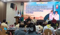 Wali Kota Malang, Dt. Ir. Wahyu Hidayat, MM., dalam kegiatan Sosialisasi Ketentuan di Bidang Cukai kepada anggota Satlinmas Kota Malang (Foto : Fatma AdaDiMalang)