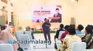 Trio Agus Purwono,STP., saat menyampaikan penjelasannya dalam kegiatan Reses di wilayah kecamatan Lowokwaru (Foto : Agus Yuwono)