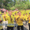 Ketua DPD Golkar Jatim dan Kota Malang serta para kader Golkar kota Malang tengah melaksanakan Senam MBG (Foto : Agus Yuwono)