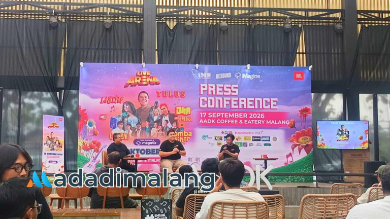 Konferensi Pers Live Arena Festival 2026 di AADK Cafe Tlogomas.(Foto : Fatma AdaDiMalang).