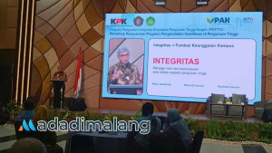 Ketua Komisi Pemberantasan Korupsi (KPK) RI, Setyo Budiyanto saat menyampaikan sambutannya di kampus Universitas Brawijaya (Foto : Fatma AdaDiMalang)