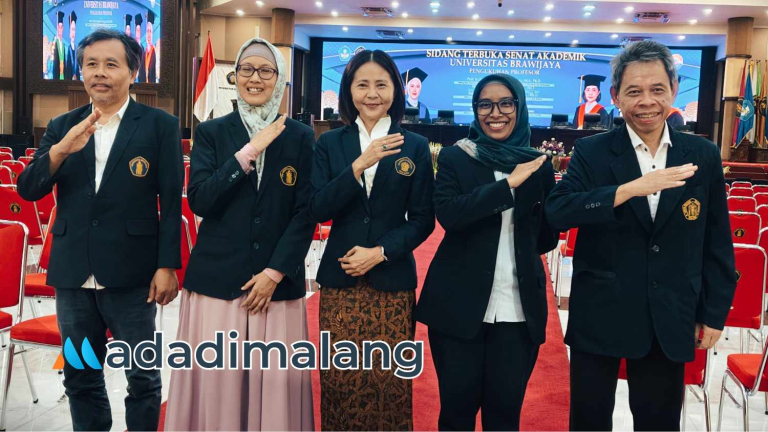 Lima orang akademisi UB yang besok akan dikukuhkan sebagai Guru Besar UB (Foto : Agus Yuwono)