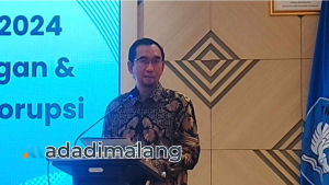 Rektor Universitas Brawijaya, Prof. Widodo, S.Si., M.Si., Ph.D., Med.Sc., saat memberikan sambutan dalam suatu acara (Foto : Agus Yuwono)