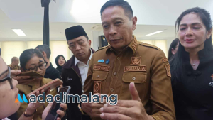 Wali Kota Malang, Dr, Ir. Wahyu Hidayat, M.M., usai menghadiri pelantikan pengurua KORMI Kota Malang (Foto : Fitri AdaDiMalang)