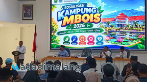 Wali Kota Malang,Dr. Ir. Wahyu Hidayat, M.M., saat memberikan sambuta dalam Sosialisasi Lomba Kampung Mboi tahun 2026 (Foto : Fitri AdaDiMalang)